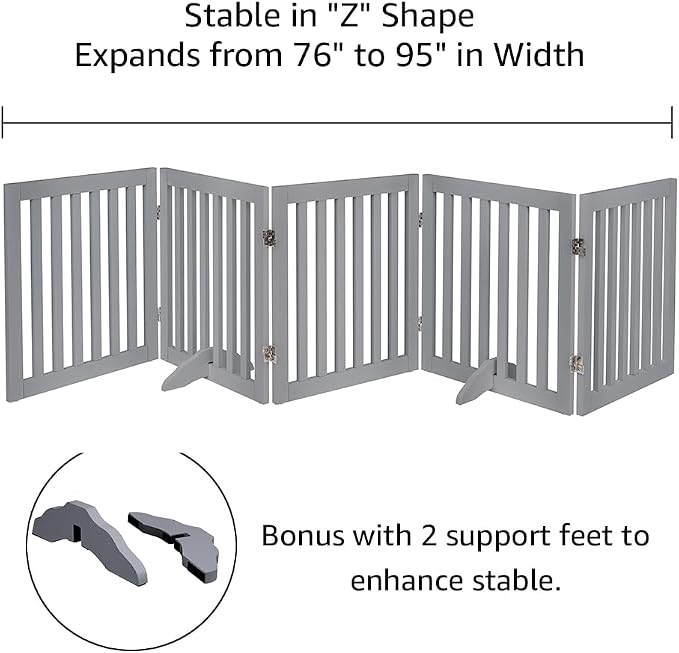 unipaws 24”H Free Standing Pet Gate - Image 4