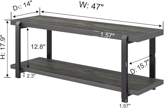 EXCEFUR Industrial Entryway Bench - Image 2
