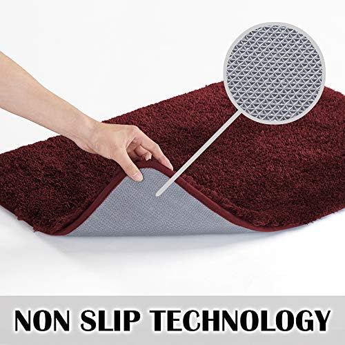 Suchtale Non Slip Bath Mat (20 x 32, Red) Water Absorbent Soft