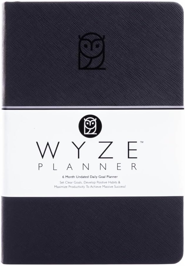 Undated Goal Planner, 6-Month Daily Productivity A5 (Black)