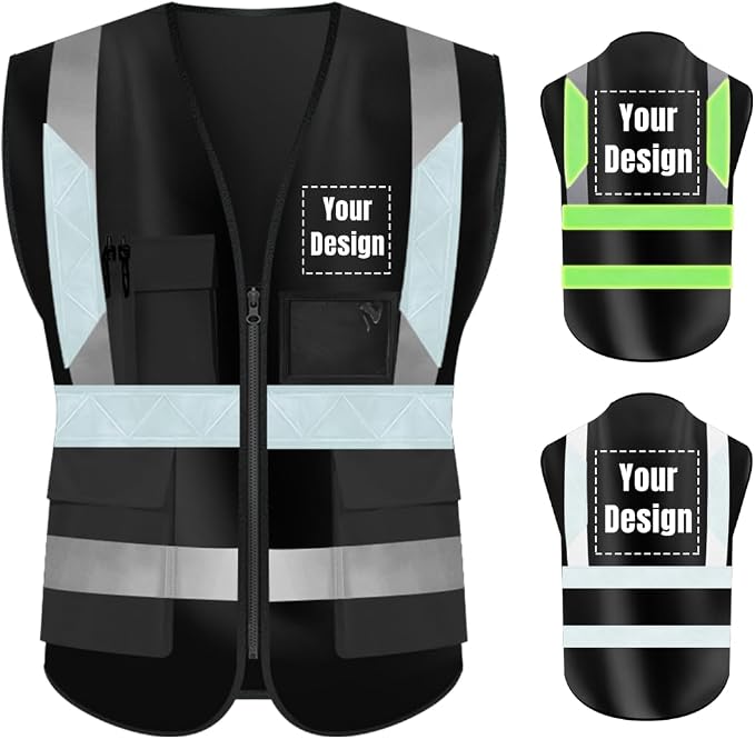 YOWESHOP High Visibility Safety Vest Custom Your Logo Protective Workwear 5 by YOWESHOP