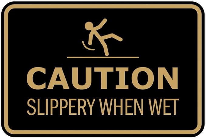 Signs ByLITA Classic Framed Caution: Slippery When Wet Door or Wall Sign Easy by SignsByLITA