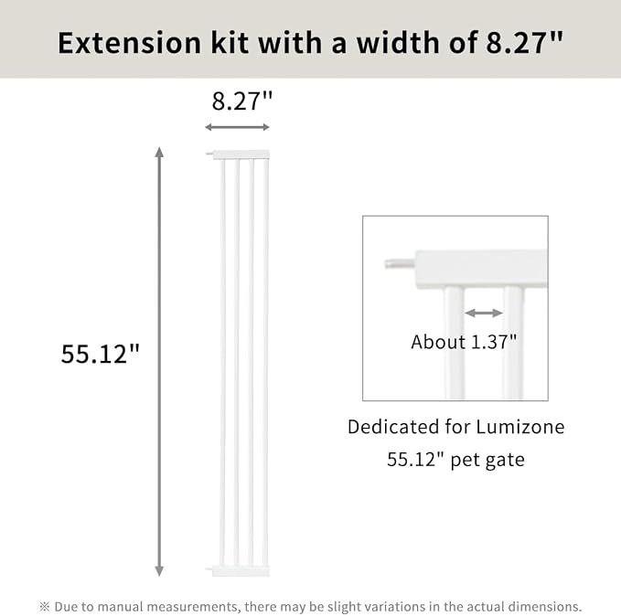 Lumizone Extra Tall Cat Gate Extension Kit 55.12" High Pressure Mounted 2025 - Image 3