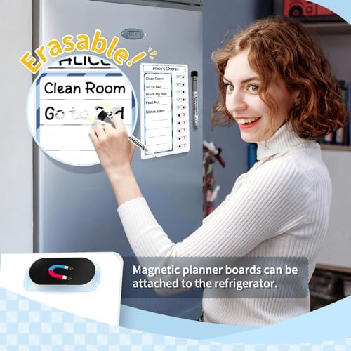 2 Pcs Chore Chart for Kids: Dry Erase My Chores Slider Chart, Magnetic
