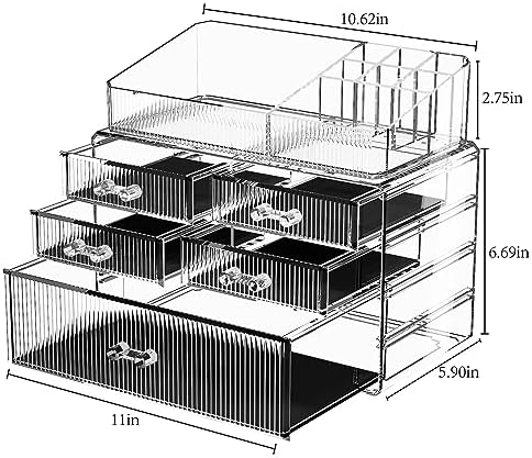 ZHIAI Stackable Organizer, Acrylic Cosmetic Organizer for Dresser