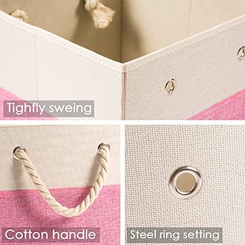 PRANDOM Large Foldable Cube Storage Bins 11x11 inch [4-Pack] Fabric
