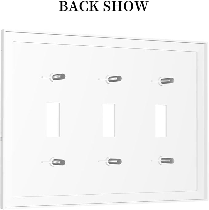 Luxurious White Marble Abstract Print Decorative Switch Plates 3 Gang Wall - Image 4