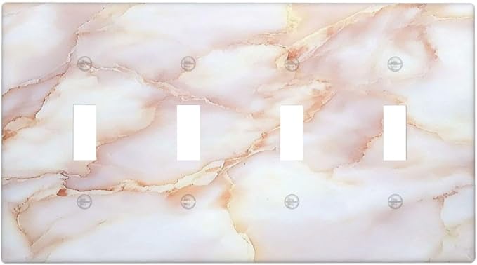 Light Switch Covers Pink Jade Marble Granite Quad Toggle Electrical Faceplate 4 by Unknown