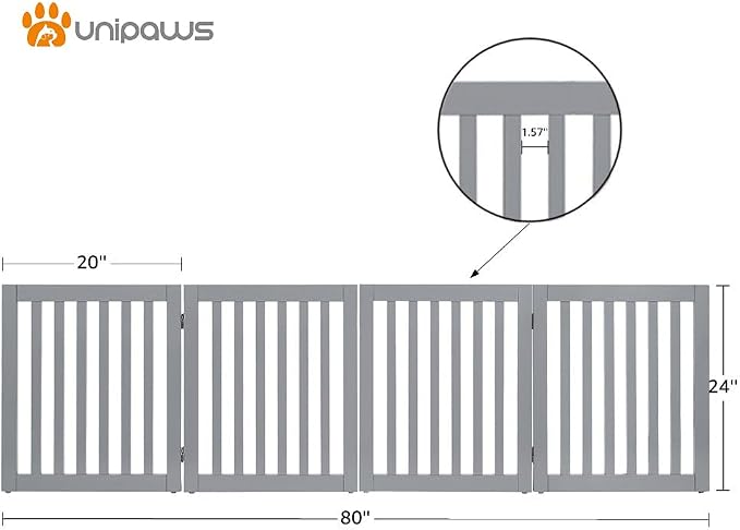 unipaws 24" H Free Standing Pet Gate - Image 3