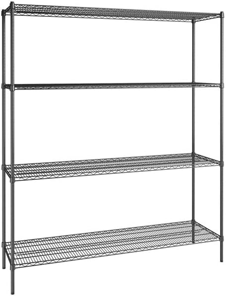 21" x 72" NSF Black Epoxy 4-Shelf Kit by Zedfire