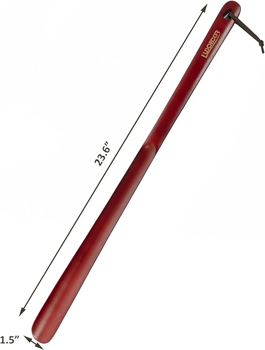 Luxdecor Long Handled Wooden Shoehorns-24in Wooden Long Handle Shoe Horn - Image 2