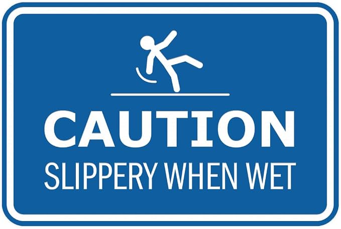 Signs ByLITA Classic Framed Caution: Slippery When Wet Door or Wall Sign Easy by SignsByLITA
