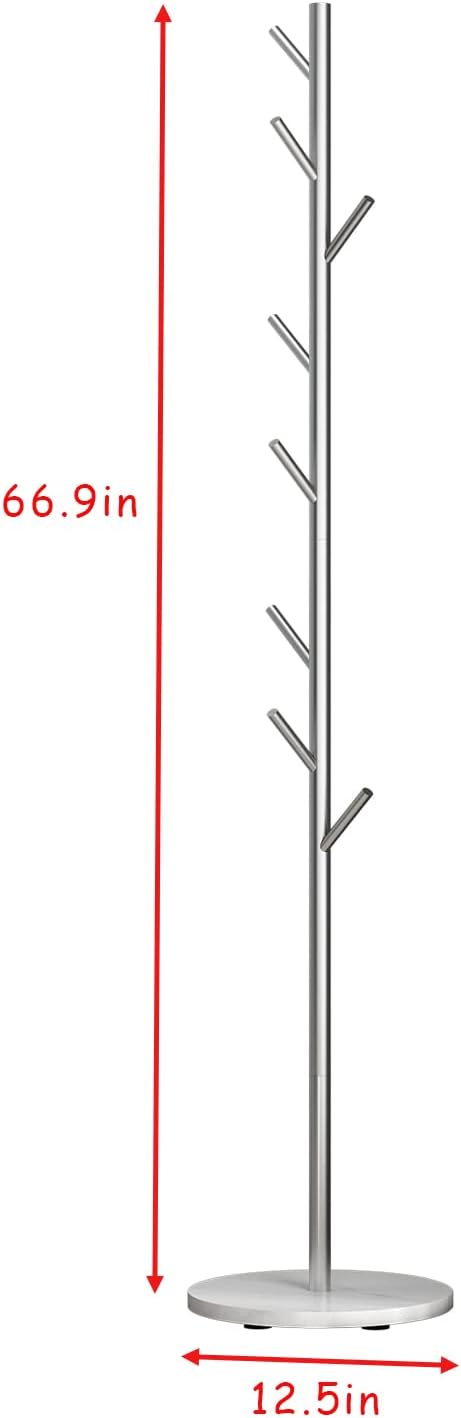 Silver Coat Racks, Metal Coat Rack Freestanding - Image 4