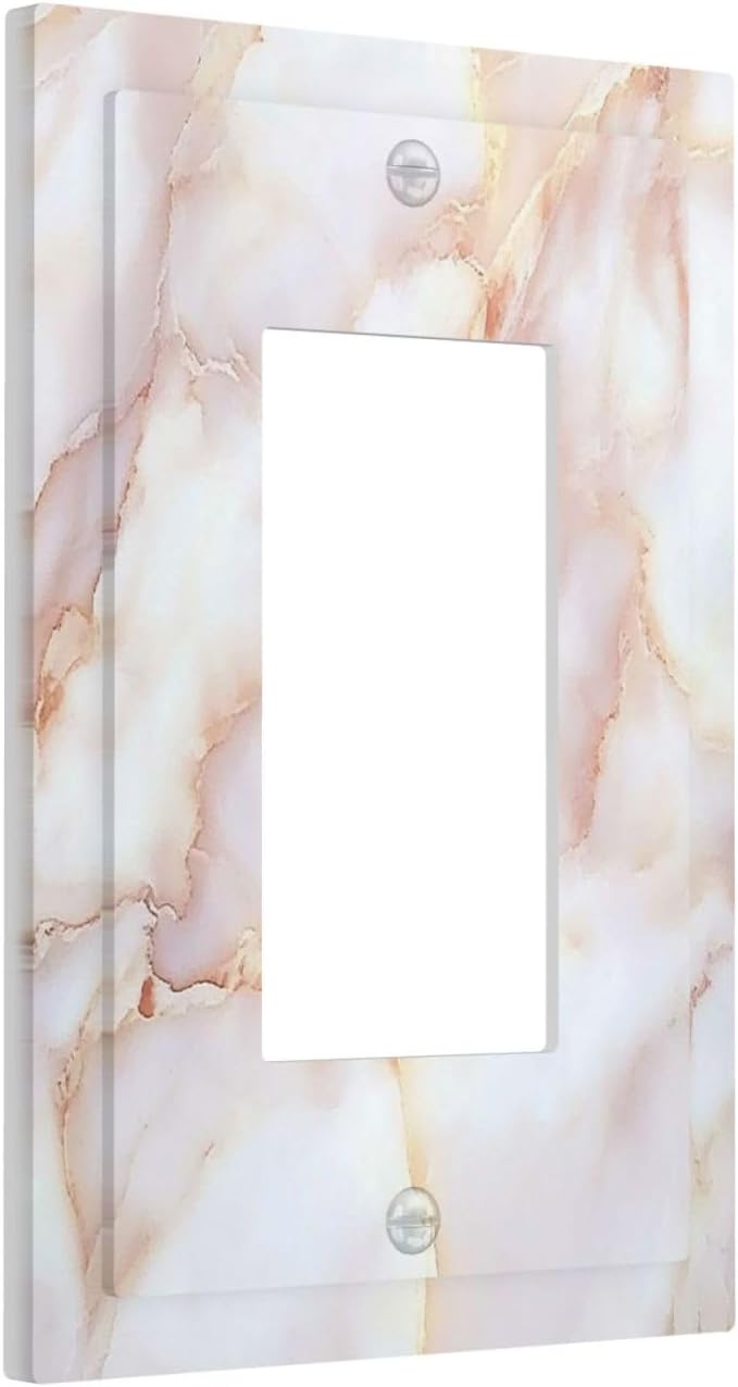Decorative Outlet Covers Pink Jade Marble Granite 1 Gang Single Rocker Light - Image 2