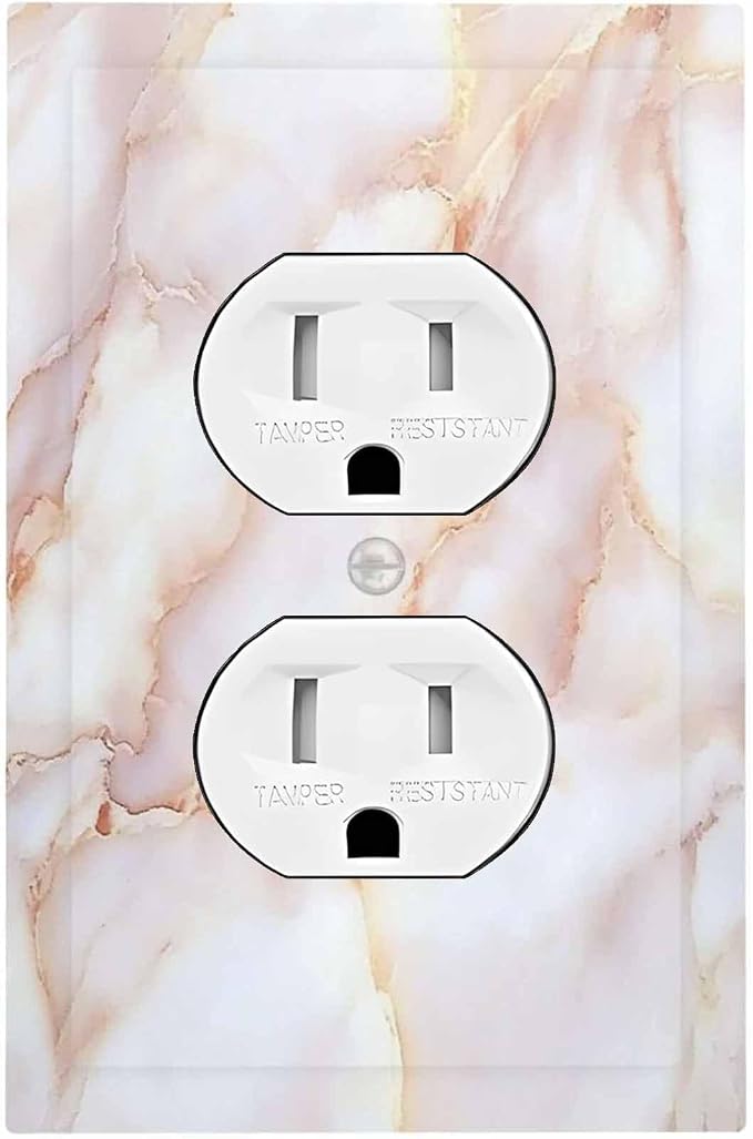 Outlet Covers Pink Jade Marble Granite 1 Gang Duplex Light Switch Cover by Unknown