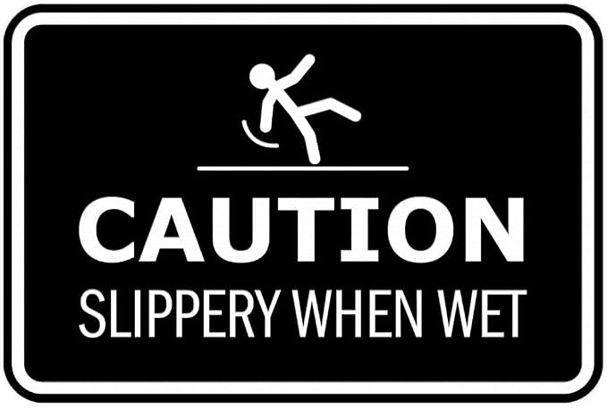 Signs ByLITA Classic Framed Caution: Slippery When Wet Door or Wall Sign Easy by SignsByLITA
