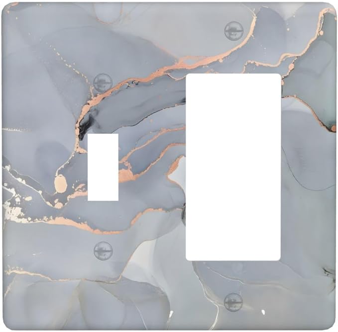 Gray And Gold Marble Abstract Luxury Print Outlet Covers 1 Toggle 1 Rocker by Unknown