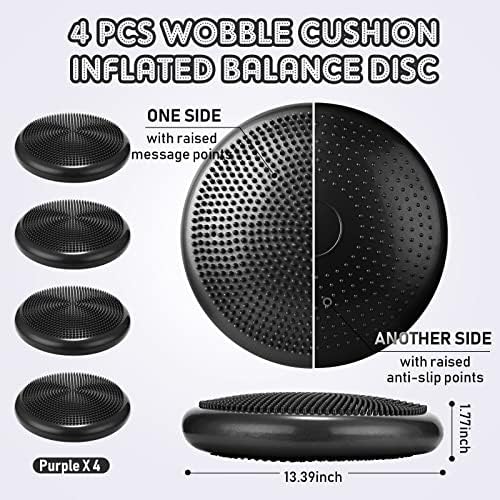 Jerify 4 Pcs Wiggle Seat Flexible Inflated Wobble Cushion