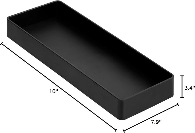 Amazon Basics Rectangular Plastic Desk Organizer Bundle Half Accessory Tray - Image 5
