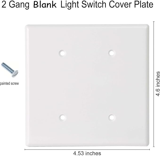Blank Wall Plates 2-Gang blank Switch Outlet Electrical Cover Plate Unbreakable - Image 3
