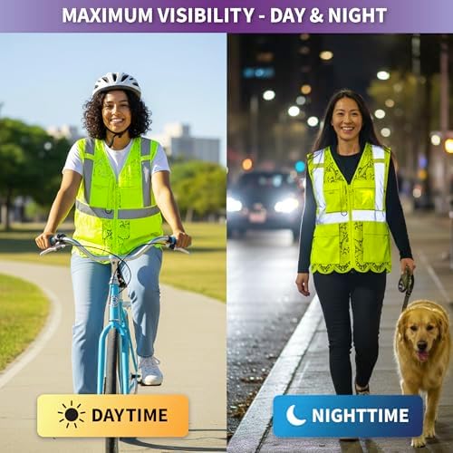 Lace Safety Vest for Women - ANSI Class 2 High Vis Construction