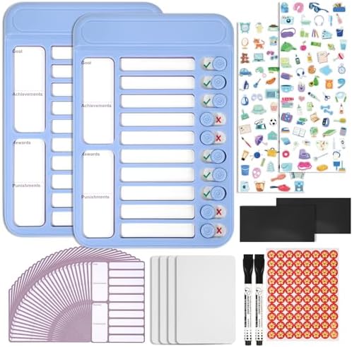 2Pcs Chore Chart for Kids to Do List Checklist Board Detachable