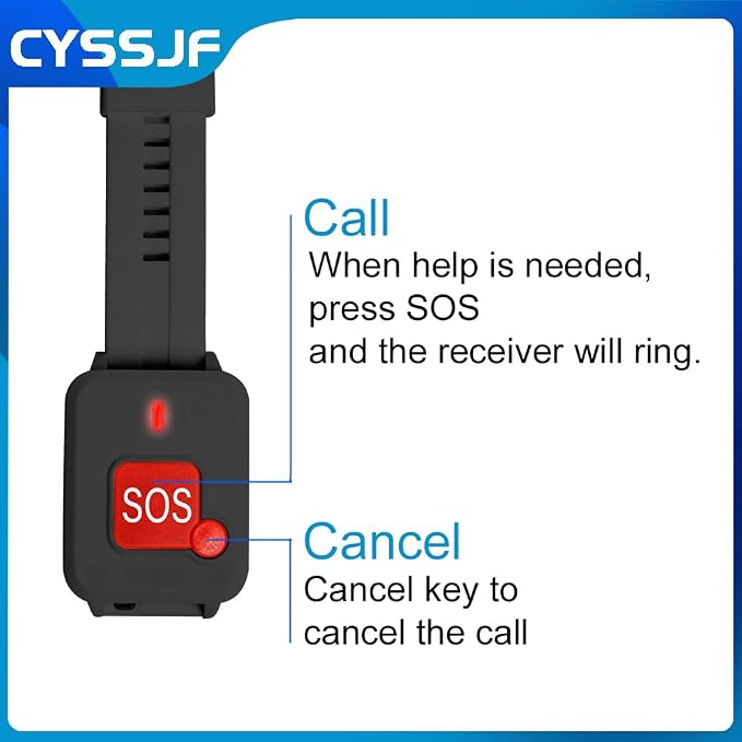 Wireless Caregiver Pager Watch Call Button Strobe Light System - Image 6