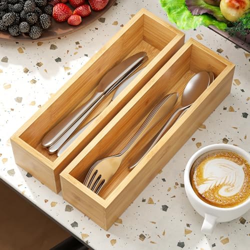 BAMEOS Kitchen Drawer Organizer,Small Silverware Drawer