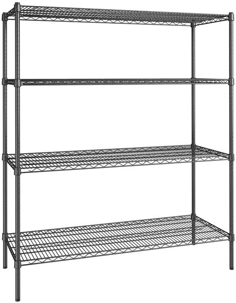 21" x 54" NSF Black Epoxy 4-Shelf Kit by Zedfire