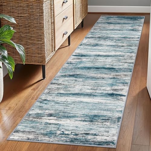 KOZYFLY Modern Abstract Runner Rug, 2x7 Kitchen Rugs Non-Slip Washable