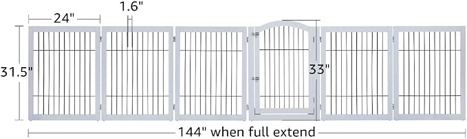 unipaws 144" Extra Wide Dog Gate and Pet Playpen, Free Standing Tall Dog Fence - Image 6