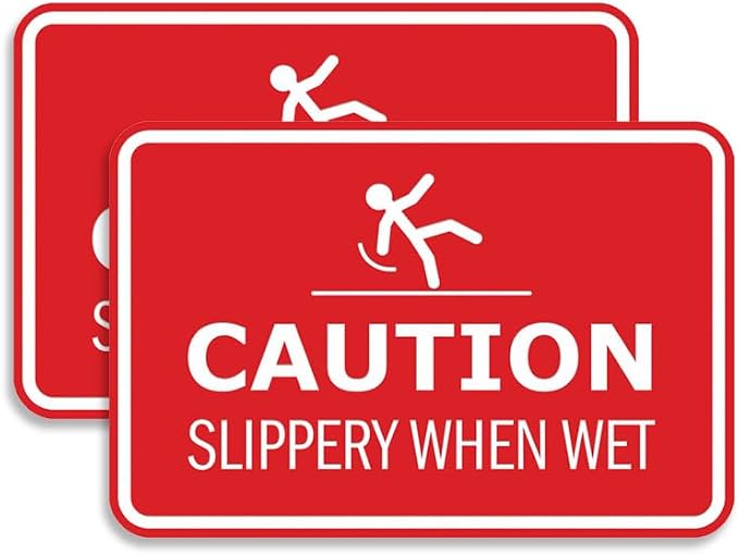 Signs ByLITA Classic Framed Caution: Slippery When Wet Door or Wall Sign Easy by SignsByLITA
