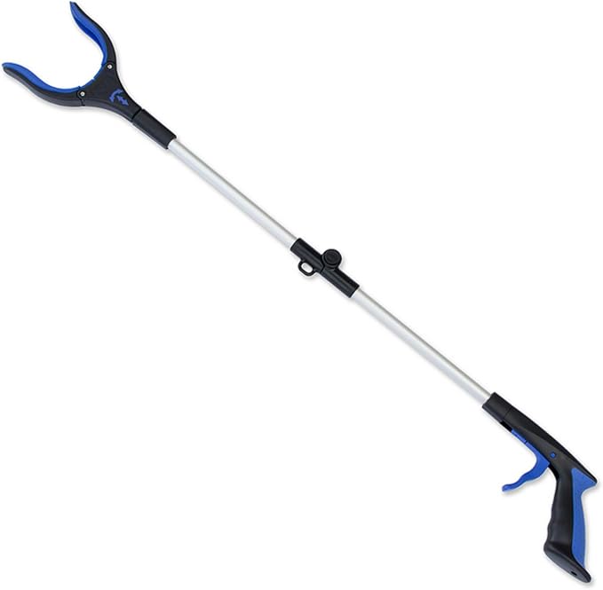 HabNabber Blue Reacher Grabber. 2026 Durable PowerGrip. Wide Jaws, 360 swivel by Unknown