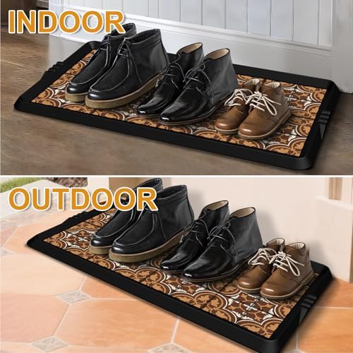 BEHERO Boot Tray Shoe Mat Decorative Patterned, Rubber Boot Matt Tray