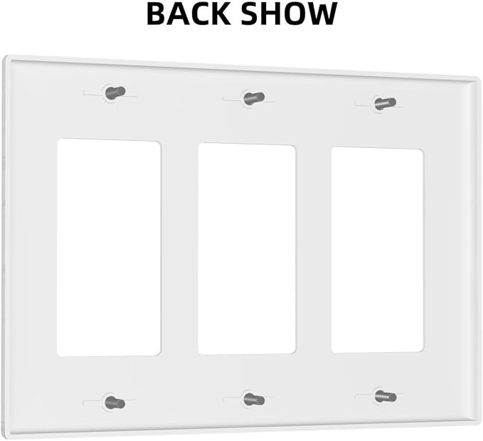 Light Switch Covers Vintage Grey White Wood Grain 3 Gang Rocker Electrical GFCI - Image 4