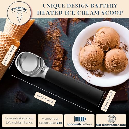 Heated Ice Cream Scoop Rechargeable, Electric Warming Ice Cream