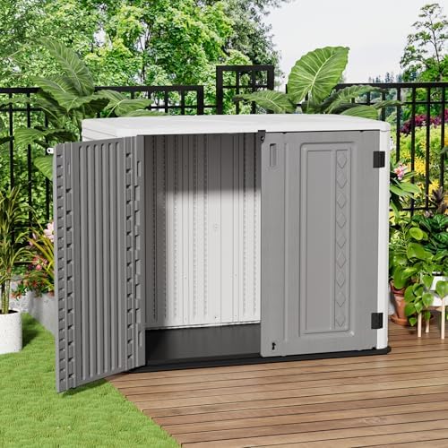 Mrosaa Outdoor Storage Shed Waterproof, Horizontal Outdoor Storage