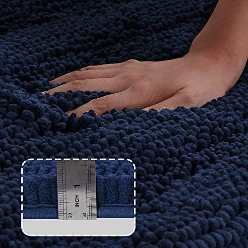 Turquoize Bath Rug Runner for Bathroom 59inx 20in Extra Large Navy Blue Striped - Image 3