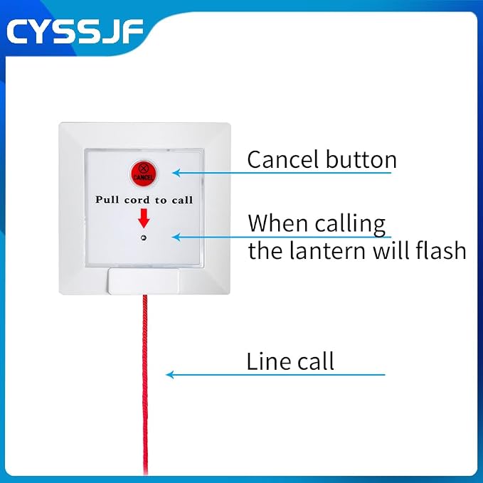 Disabled Person Pull Tag Toilet Bathroom Call Fall Emergenty Fall Shower SOS - Image 5