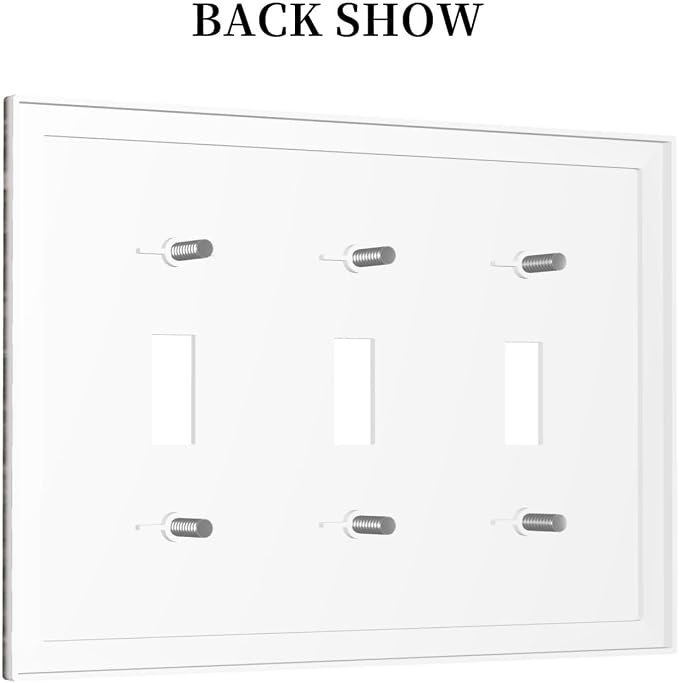 Decorative Switch Plates Rustic Dark Brown Wood Grain 3 Gang Wall Plate Triple - Image 4