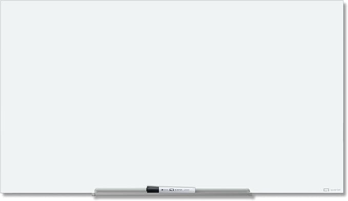 Quartet Magnetic Glass Dry Erase White Board, InvisaMount Frameless by Quartet