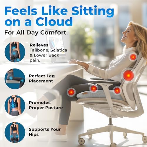 Seat Cushion, BodySyncTM Technology with Non-Slip Gel & Memory Foam