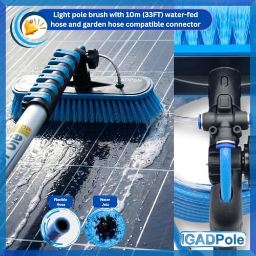 IGADPole 17 FT Water-Fed Washing Kit with Soap-Dispenser, Brush, 10′′