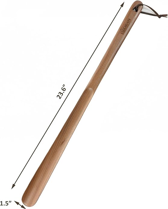 Luxdecor Long Handled Wooden Shoehorns-24in Wooden Long Handle Shoe Horn - Image 2