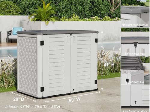 ZZM 4x2.5 FT Outdoor Storage Shed, Resin Waterproof Storage Cabinet