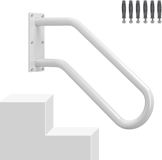 Hand Rails for Outdoor 1-2 Steps, Indoor Stairs, Wall Mount Non-Slip U-Shape by Unknown