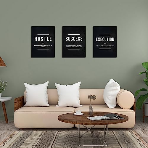 Unbruvo Hustle Success Execution Wall Art for Office, Inspirational