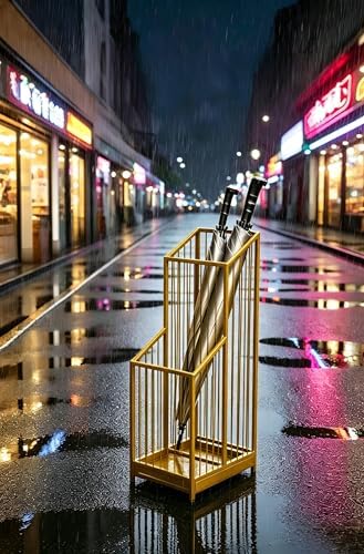 Elegant Metal Umbrella Storage Stand Rack Waterproof Entryway with