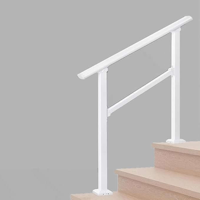 Hand Rails for Outdoor Steps, 3 Step Stair Handrail & Indoor Stair Railing by MettyMetal