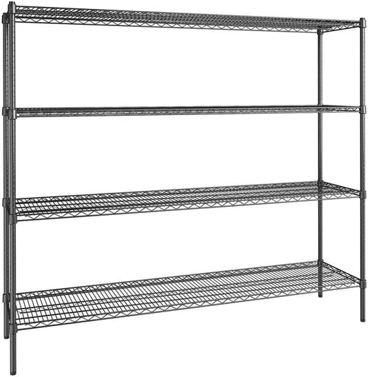 18" x 72" NSF Black Epoxy 4-Shelf Kit by Zedfire